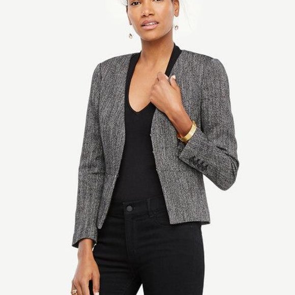 Ann Taylor Jackets & Blazers - Ann Taylor Herringbone Peplum Jacket Tweed Blazer